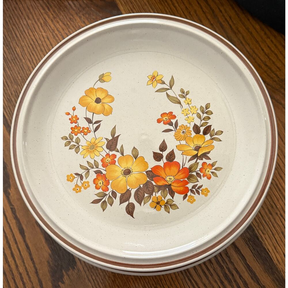 Vintage 70s Hearthside Chablis Stoneware Plate Set - Picture 11 of 15